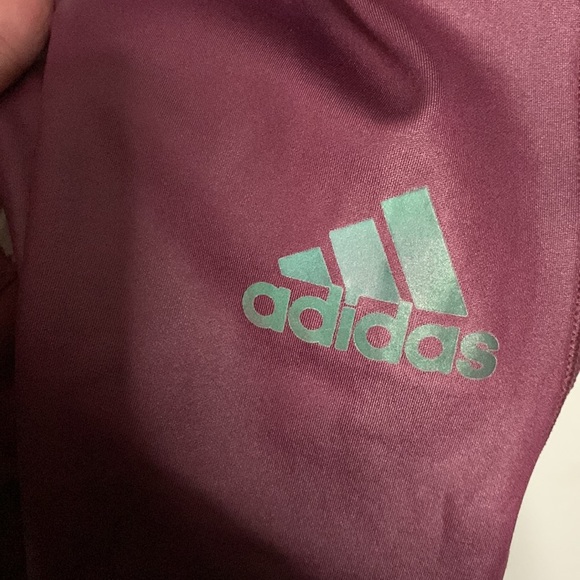 WOMENS PLUS SIZE ADIDAS X ZOE SALDANA AEROREADY SHINE TIGHTS, VICTORY CHRIMSON - Picture 2 of 8